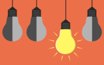An illustration of various lightbulbs.