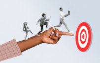 A collage of images featuring career services.