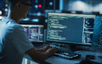 A computer engineer at work.