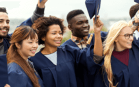 Students in cap and gown