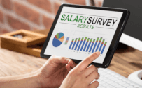 Person looking at survey results